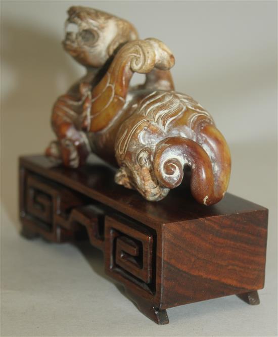 Two Chinese bowenite jade carvings, 20th century,